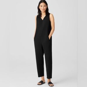 Eileen Fisher Jumpsuit Womens XXS Black Ponte Lantern Jumpsuit